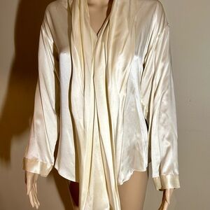 Elegant Cream Women's Satin Shirt